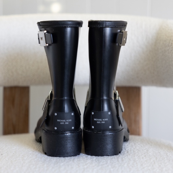 Michael Kors Moto Style Calf Height Rain Boots size US Womens 7 - Picture 8 of 14